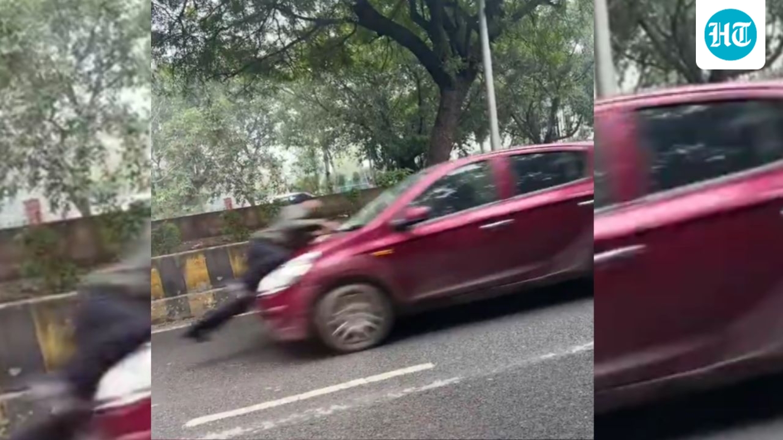Video: Man tries to evade vehicle check, rams car into Greater Noida traffic cop, drags him 500 metres on bonnet