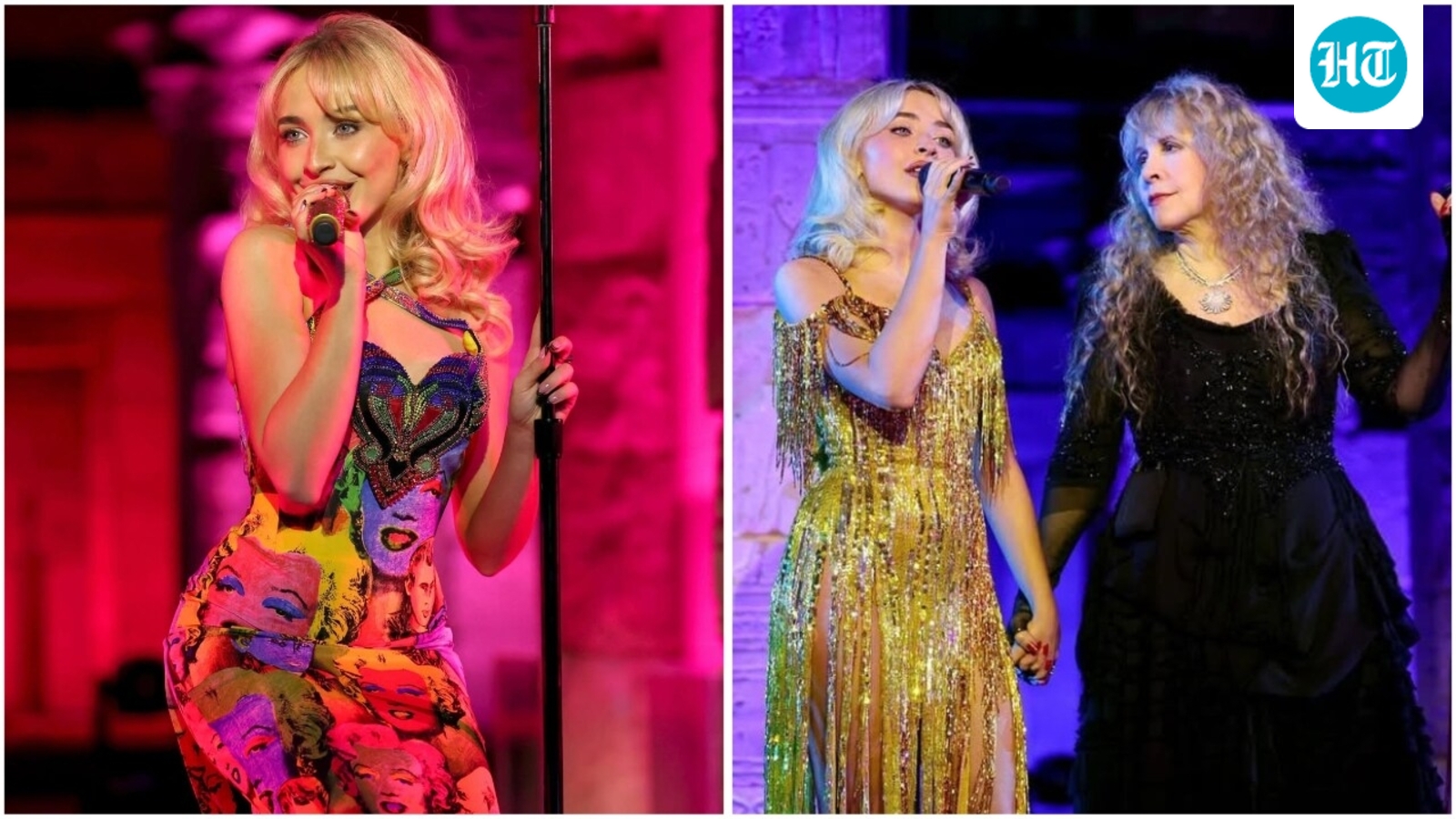 Sabrina Carpenter performs Landslide with Stevie Nicks at 2026 Met Gala; wears Versace dress inspired by Andy Warhol