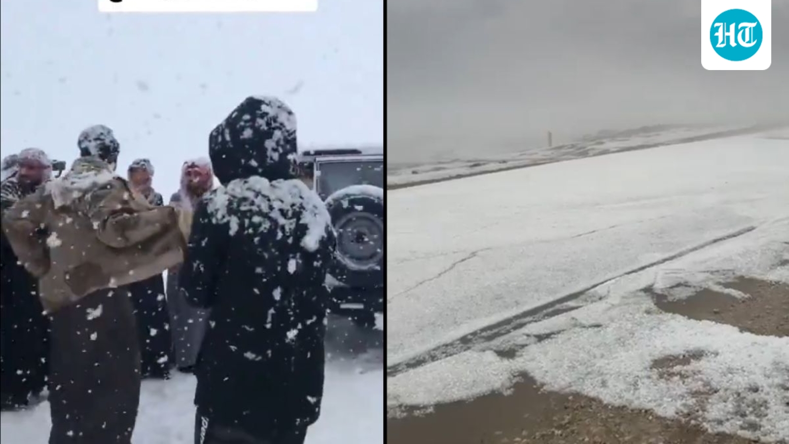 Sand dunes turn into snow skiing spots. Why is it snowing in Saudi Arabia?