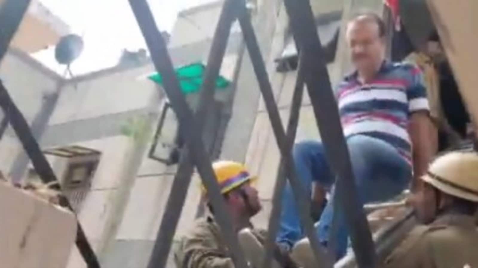 Two people, dog rescued after roof collapses at Ghaziabad apartment