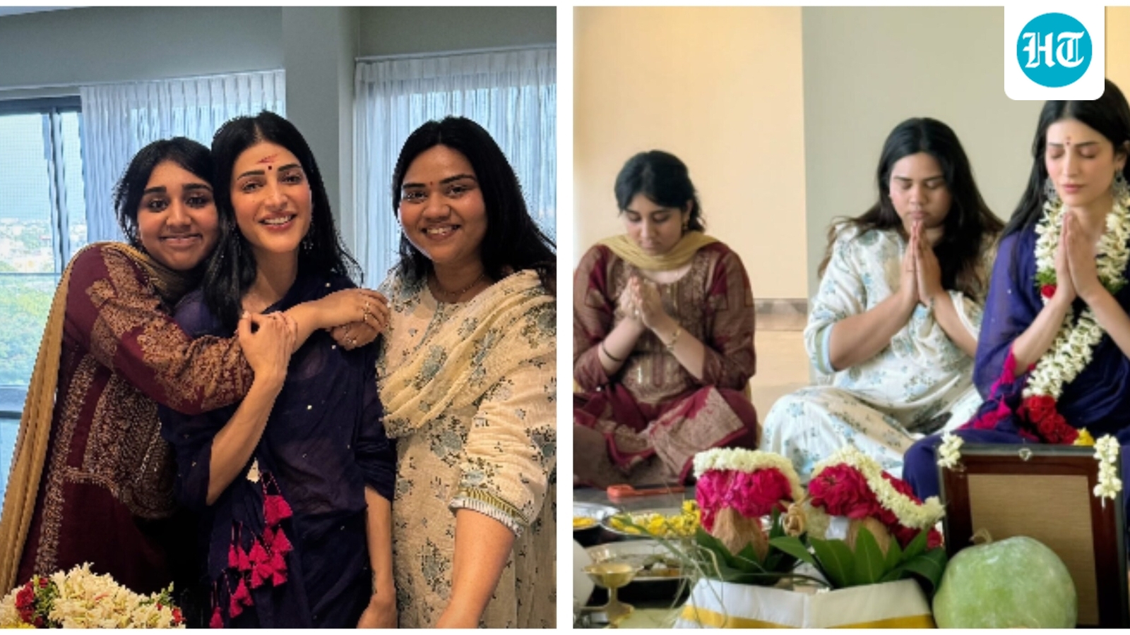Shruti Haasan performs grihapravesh puja as she moves into her new home in Chennai. See pics