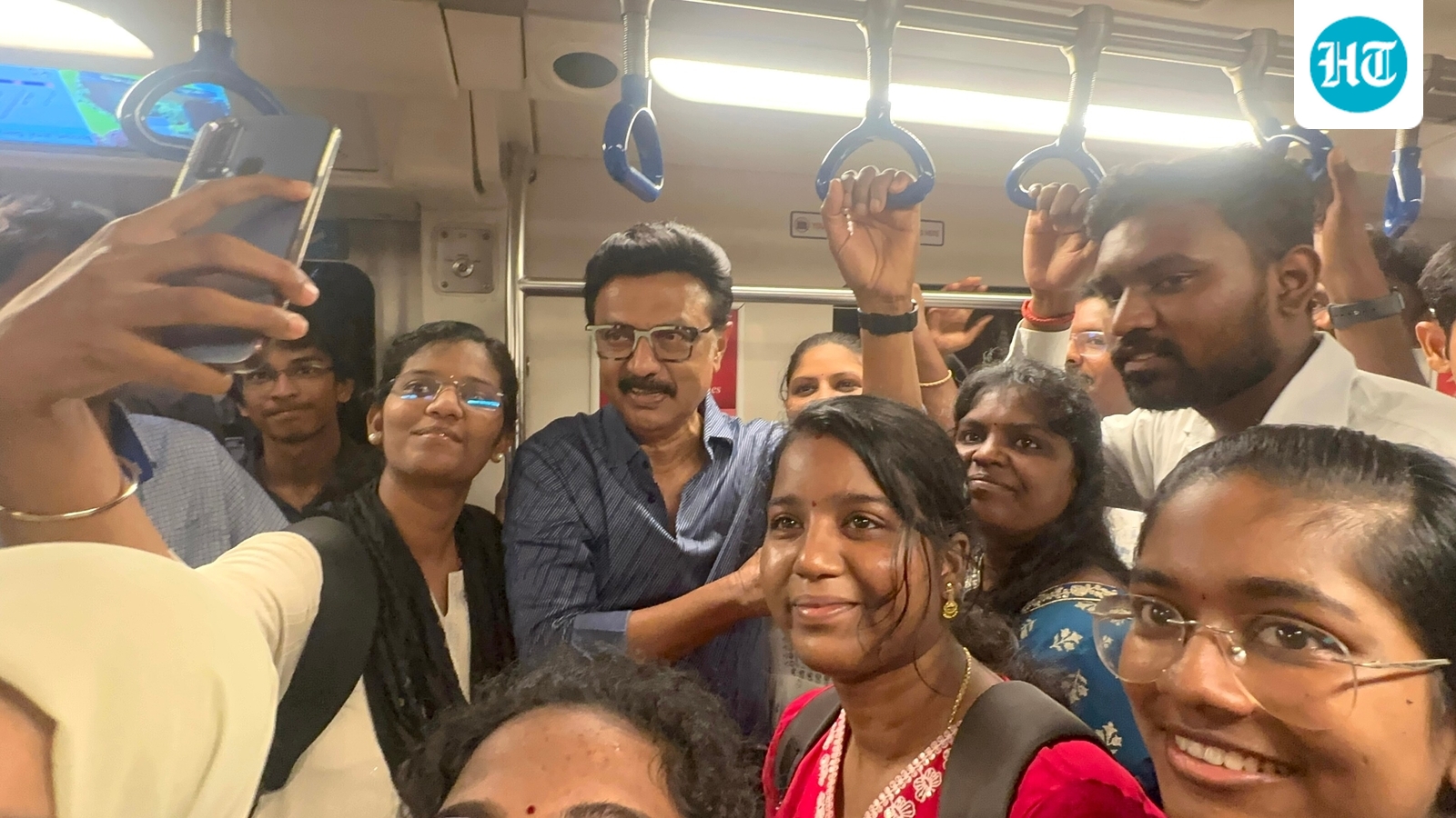 Tamil Nadu CM MK Stalin travels by Chennai Metro for poll campaign in Chennai