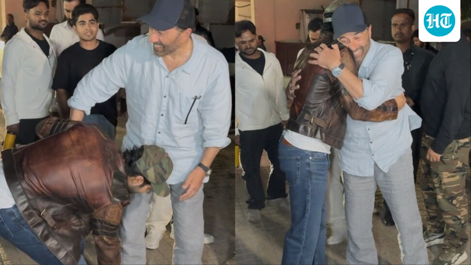Varun Dhawan touches Sunny Deol's feet at screening of Border 2, gets a hug from actor. Watch