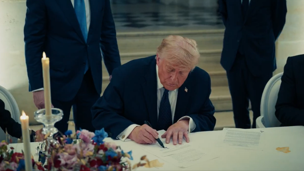 'We cleared the plates': Versailles dinner becomes stage for Trump's surprise signature of Iran deal