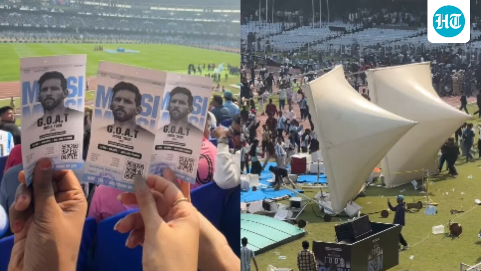 Man shares video showing crowd chaos at Kolkata stadium after limited glimpse of Lionel Messi: ‘Messi we saw’