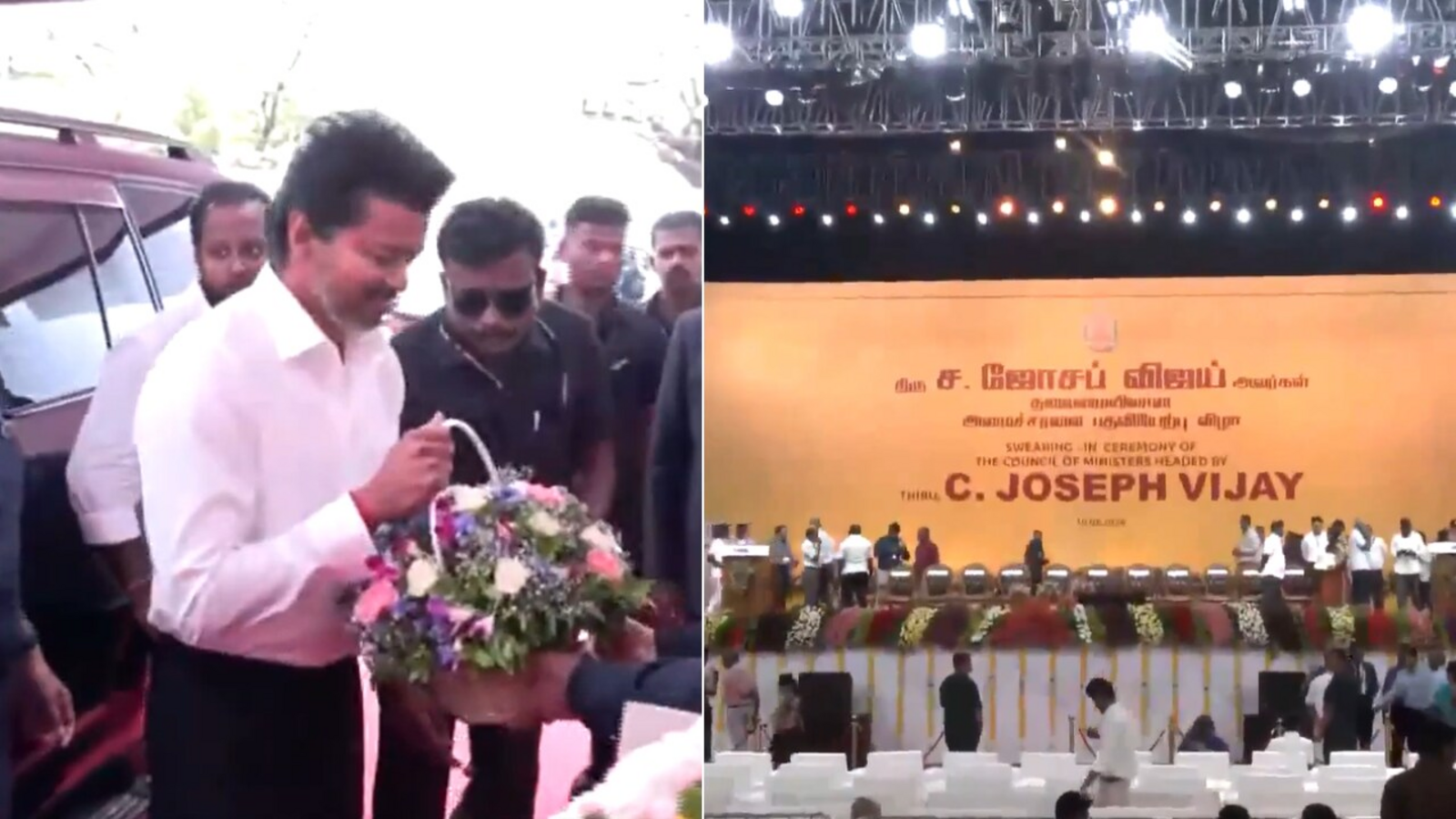 Tamil Nadu CM oath ceremony LIVE: Vijay reaches Chennai venue, to take oath shortly; Rahul Gandhi en route