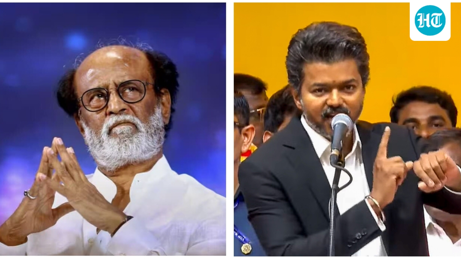 Rajinikanth smiles, refuses to comment when asked about Vijay becoming CM of Tamil Nadu. Watch